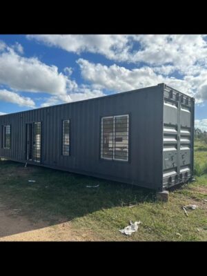 40 pies base casa contenedor de dos dormitorios exterior en color negro